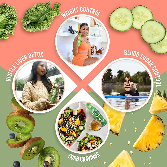 Organic Juice Cleanse Detox Reset Bundle – Anicent Metabolism Booster &amp Weight Control Sprout Juices with Marine Collagen Skin Glow&ampImmunity Boost | Non-GMO BPA-Free 18 bottles