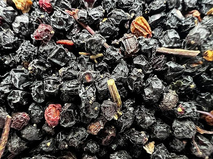 Elderberries – 1lb (Real Wild Harvest) | 100% USDA Certified Organic | Bulk Black Dried Elderberry | for Making Elder Syrup Gummies Tea - Raw Vegan Sambucus Nigra
