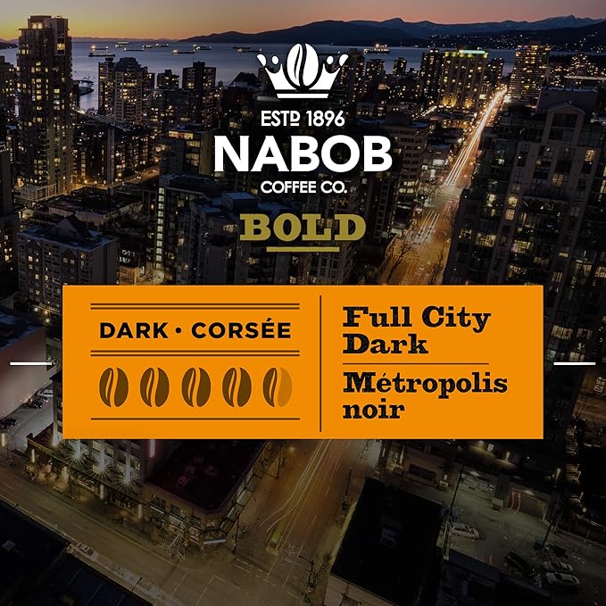 NABOB Bold Full City Dark Ground Coffee 1800g 3.97 Pounds 6 pack {Imported from Canada}
