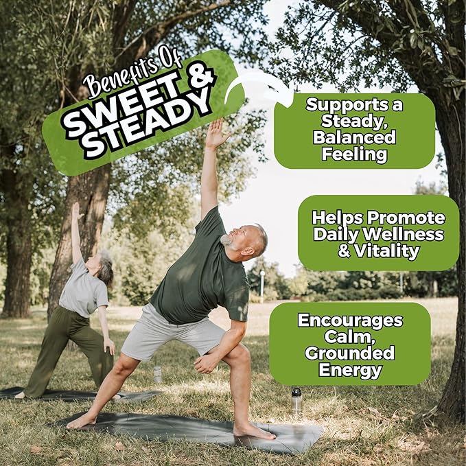 Sweet &amp Steady Organic Herbal Tea with Cinnamon Rooibos &amp Mulberry Leaf | Daily Balance &amp Vitality Loose Leaf Tea – 2 oz (57 g) | Caffeine-Free Vegan No Artificial Flavors | Get Green