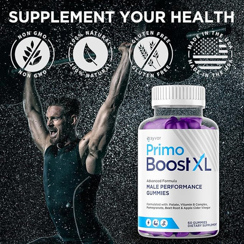 (3 Pack) Primo Boost XL Gummies Official Primo Boost XL Gummys with All Natural Ingredients Advanced PrimoBoost Health &amp Wellness Formula with Max Strength Active Lifestyle Vitamins (180 Gummies