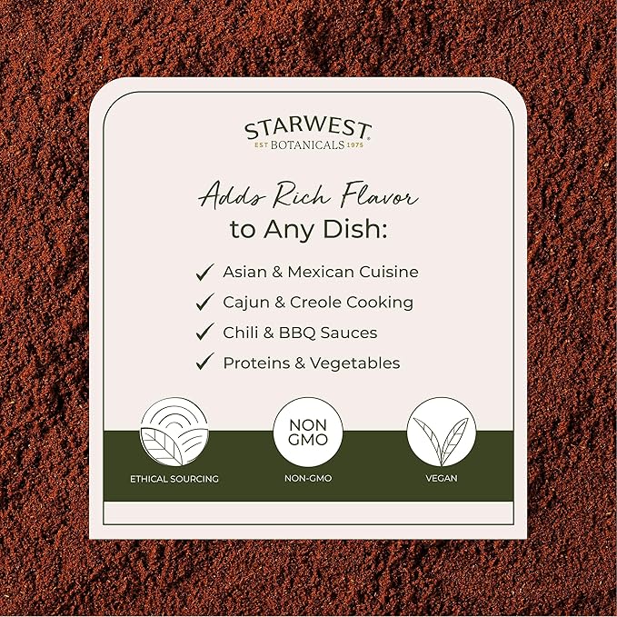 Starwest Botanicals Organic Cayenne Pepper Powder 35k HU - Adds Heat Red Pepper Spice for Seasoning &amp Marinades Derived from Capsaicin Certified Kosher Non-GMO - Bulk 1 lb Bag
