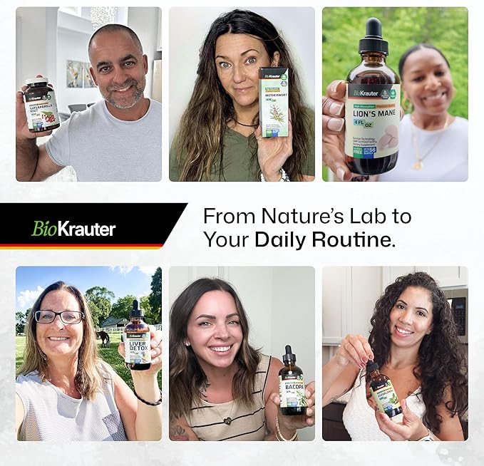 BIO KRAUTER® Astragalus for Immune Support - Vegan Astragalus Root Herbal Supplements 685 mg for Daily Wellness - Liquid Extract 4 Fl.Oz. 56 Days of Supply Alcohol &amp Sugar Free