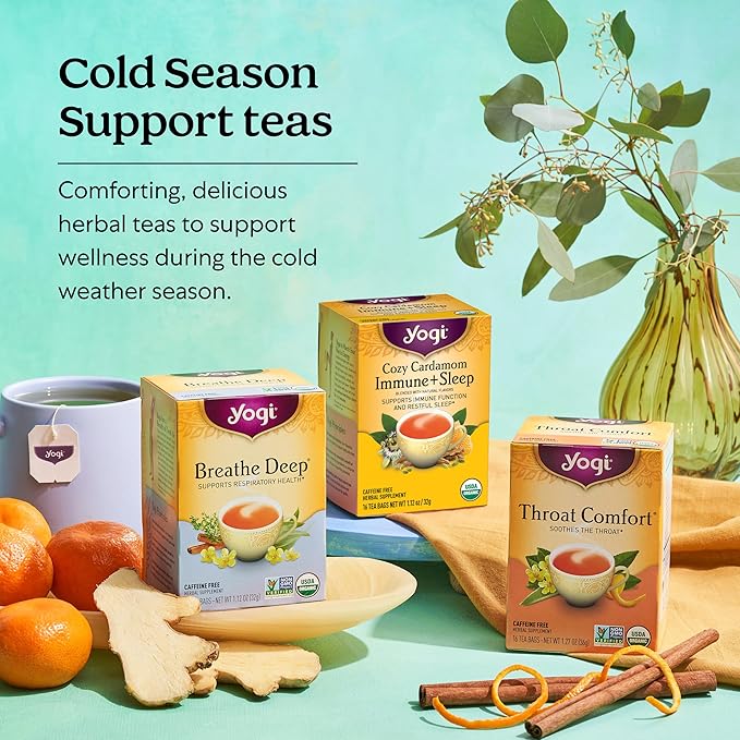 Yogi Get Well Tea Sampler (6 pk 16 ea) - Organic Herbal Teas for Immune Support