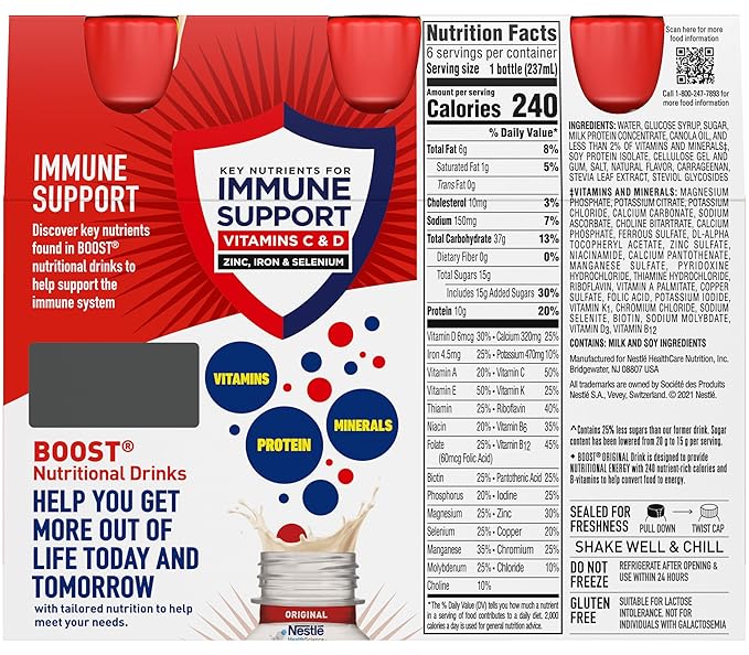Boost Original Nutritional Energy Balanced Nutritional Drink (6 Count (Pack of 2) Vanilla &amp Strawberry)
