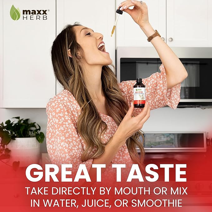 Maxx Herb Ashwagandha Extract – Max Strength Liquid Tincture Absorbs Better Than Capsules or Powder - for Stamina Memory &amp Immune Support - 4 Oz Bottle (60 Servings)