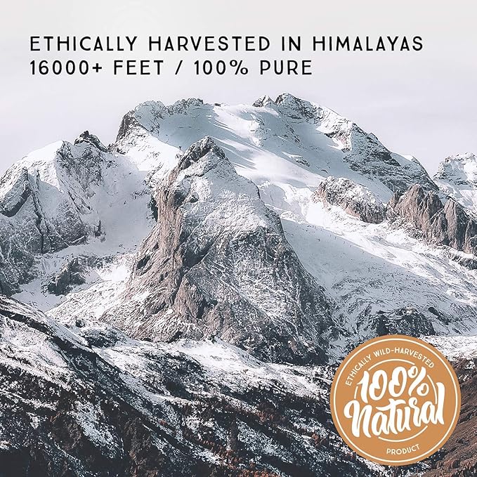 Pure Himalayan Shilajit Original Solid Excellent Source of Fulvic Acid &amp Trace Minerals Widely Used in Ayurveda (8g Pack of 1)