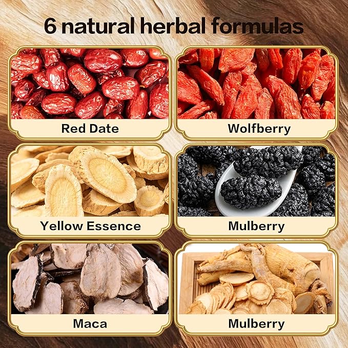 Kidney Tea Formula Ginseng Five Treasure Tea for Men and Women Natural Herbal Ingredients for Kidney Traditional Beverage Fruit Organic (60 Bag Gram 400.0)