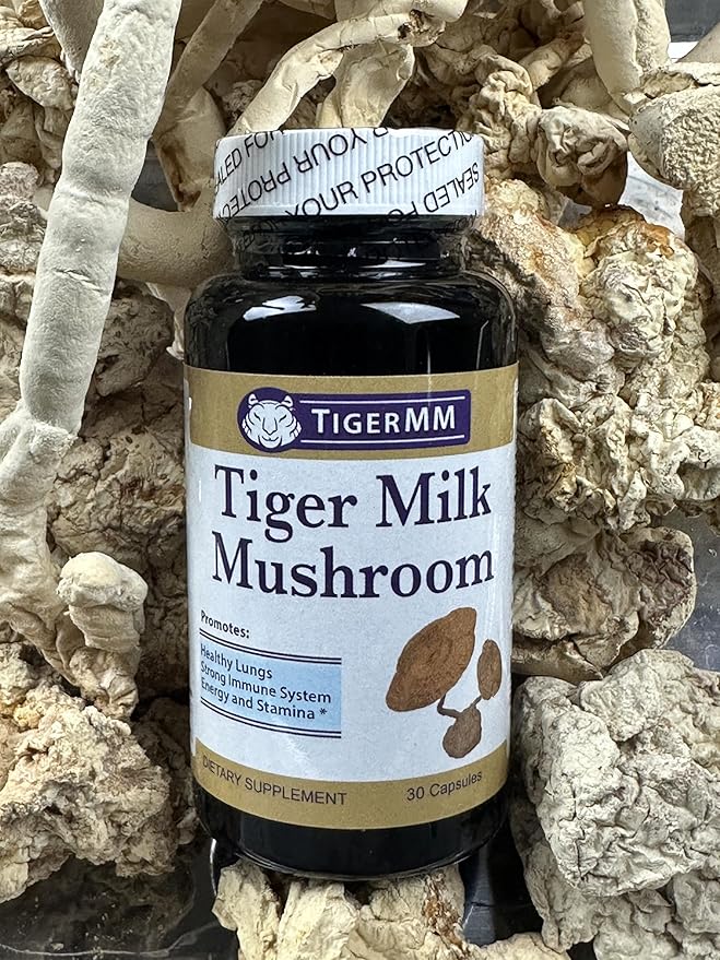 Tiger Milk Mushroom (Lignosus Rhino.) USA Grown Lung Respiratory Immune Support 450mg/cap
