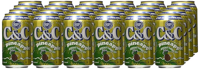 C&ampC Soda Pineapple 12 fl.oz 24 Count