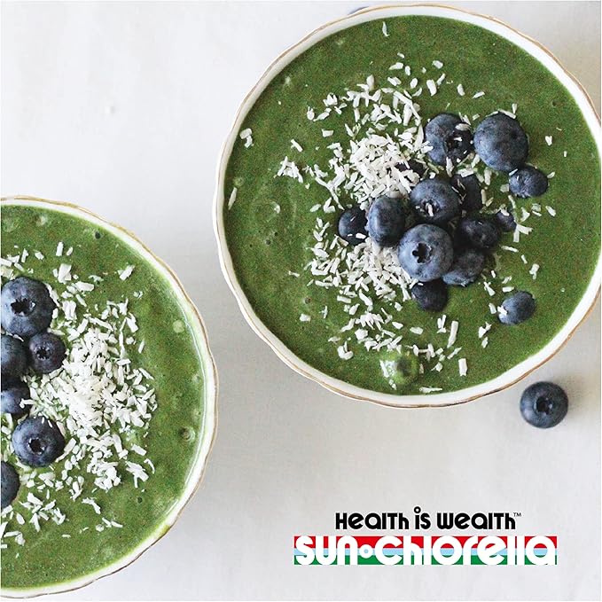 Sun Chlorella Powder Green Algae Superfood Supplement Supports Whole Body Wellness Immune Defense Gut Health &amp Natural Energy Boost - Chlorophyll B12 Protein - Non-GMO - 10 Servings