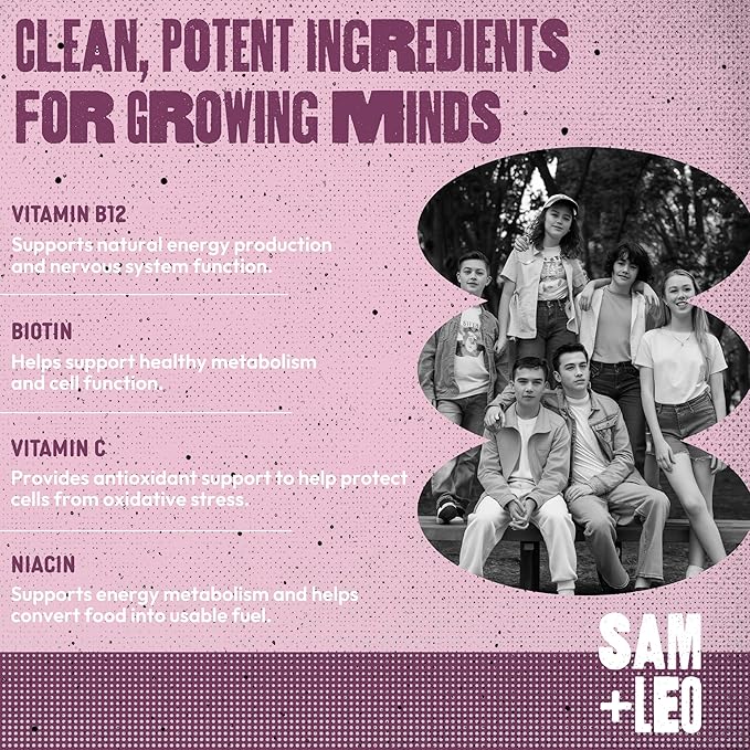 SAM+LEO Immunity Gummies with Elderberry Echinacea Zinc &amp Vitamin C for Kids &amp Teens – Immune Support Supplement Gummies | Vegan &amp Gluten Free Supplement – Berry Flavor (60 Count)