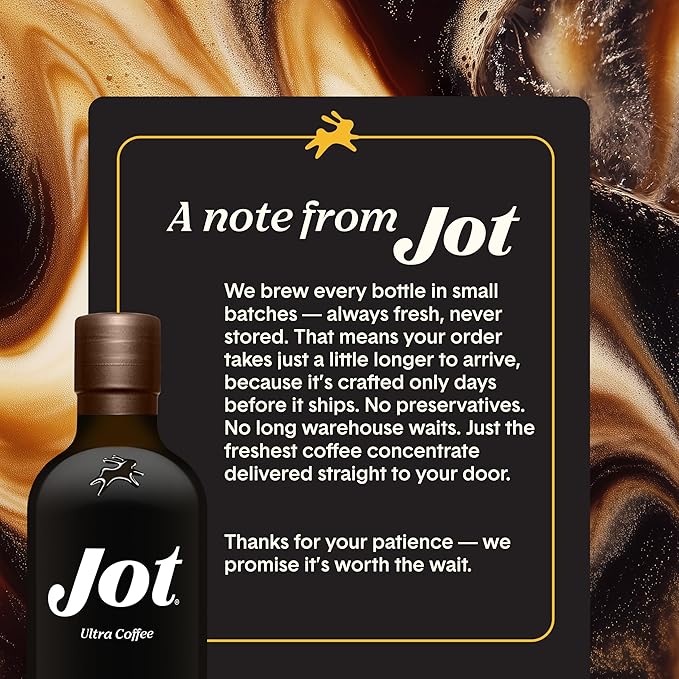 Jot Coffee Concentrate (Peppermint Mocha) High Caffeine Cold Brew Coffee Concentrate Liquid for Iced Coffees Instant Espresso Hot Cold Instant Coffees - Makes 14 Cups 150mg Caffeine/Tbsp No Sugar
