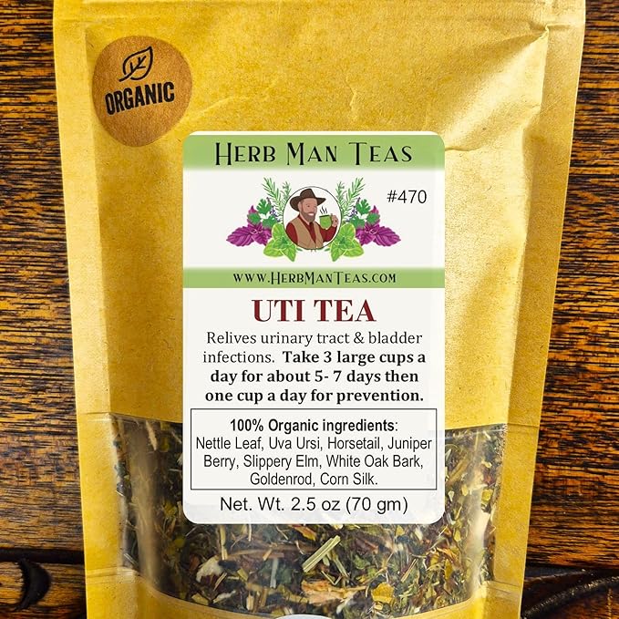 UTI TEA - Disinfects bladder kidneys urinary tract quickly formulated by master herbalist Khabir – 100% Organic Non-GMO No Additives