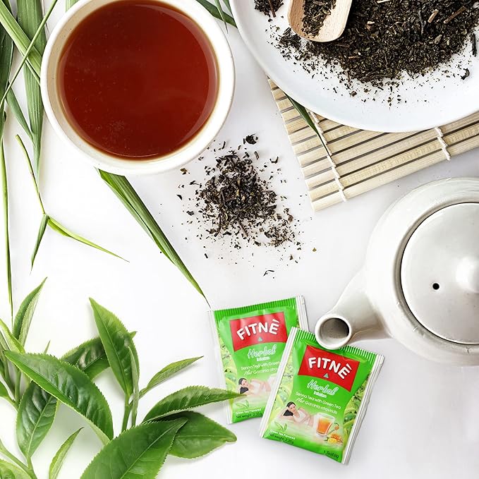 FITNE Green Tea Herbal Honey Lemon With Garcinia Senna Infusion Gentle Detox Cleanse High Antioxidant No Calories Stevia Sweetener 60 Tea Bags