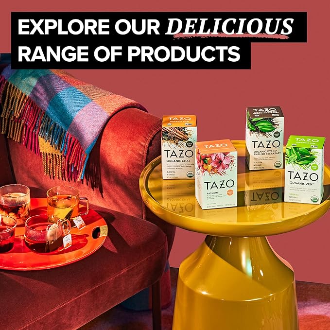 TAZO Tea Bags Regenerative Organic: Chai Black Tea Awake English Breakfast Black Tea &amp Earl Grey Tea 16 CT (2ea) (Variety Pack)