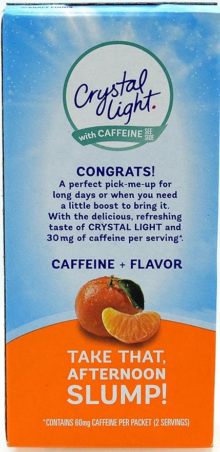 Crystal Light On The Go Citrus With Caffeine Drink Mix 10-Packet Box (Pack of 50)