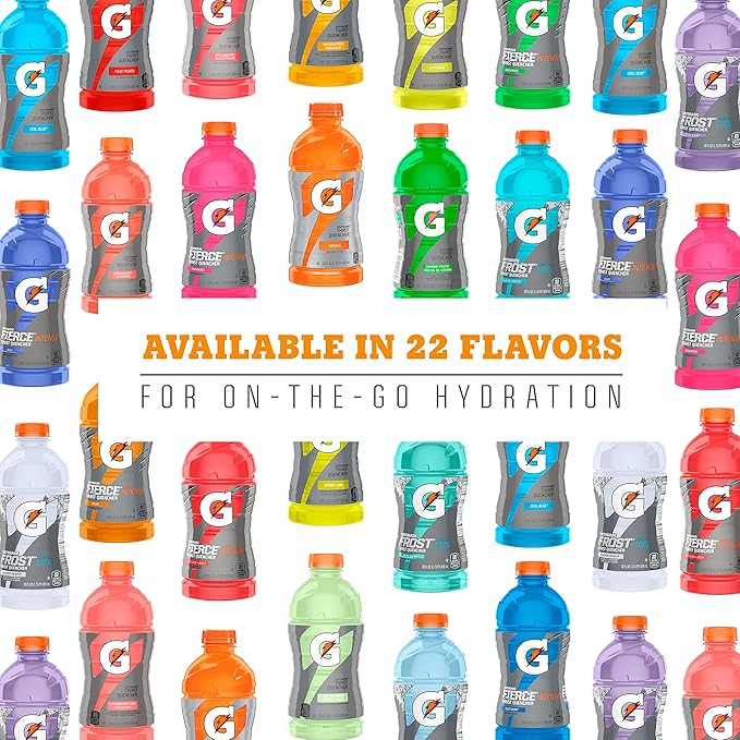 Gatorade Thirst Quencher Fruit Punch and Cool Blue Variety Pack 12 Ounce (Pack of 24)
