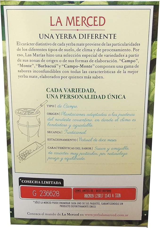 La Merced De Campo Yerba Mate 500 g (1.1 lb) 6 units