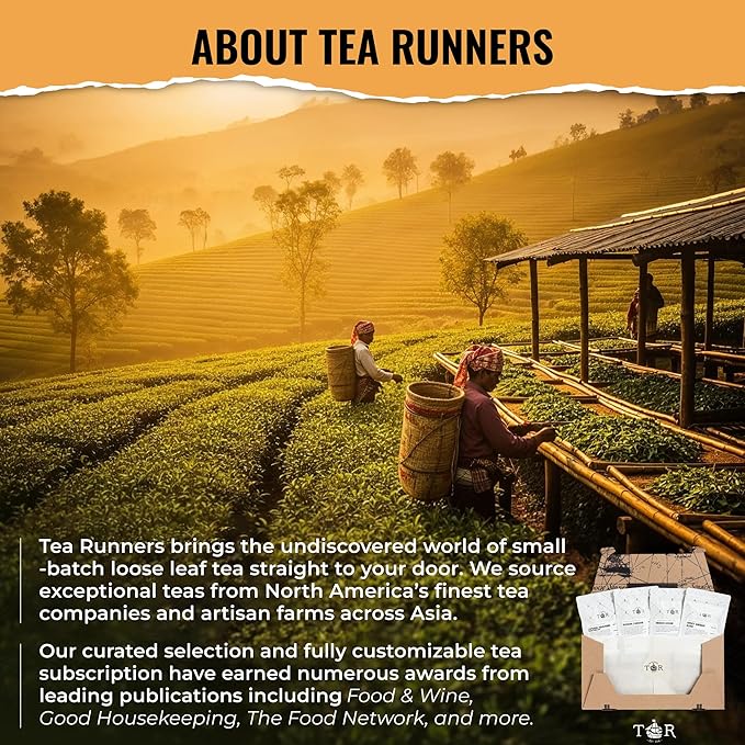 Tea Runners Smoked Tea Variety Pack - Lapsang Souchong Russian Caravan Smoked Assam Smoky Siberian Blend | Loose Leaf Black Teas | High Caffeine Organic &amp Premium Quality | 0.75 Oz each Pack o