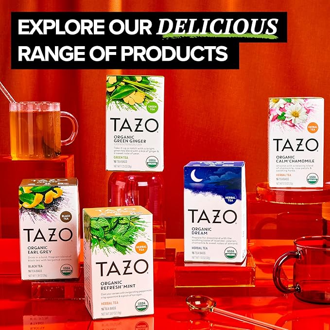 TAZO Organic Green Tea Green Ginger 96 Total Tea Bags (16ct - Pack of 6)