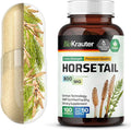 BIO KRAUTER® Horsetail Supplement for Hair Skin &amp Nails - Vegan &amp Pure Horsetail Herb in Capsules 800 mg per Serving 100 Count - Silica Hair Supplement - No Fillers Non-GMO - 50 Days of Supp