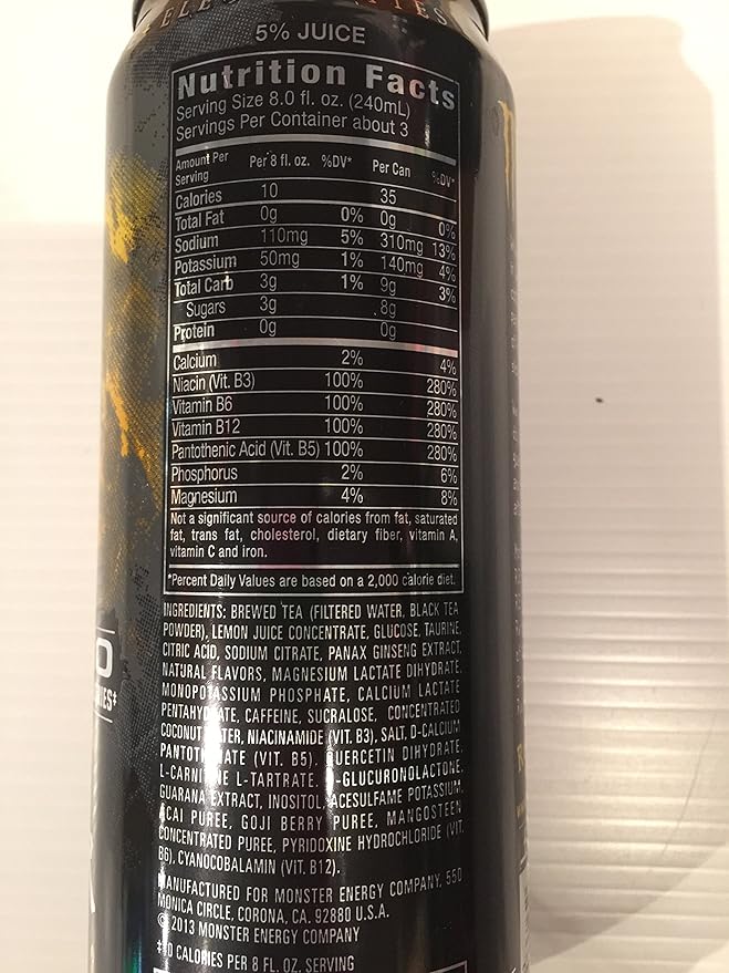 Monster Rehab Energy Drink Tea Plus Lemonade (Pack of 12)