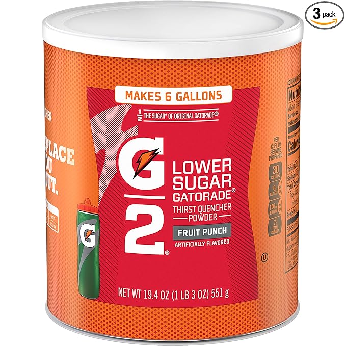 Gatorade Thirst Quencher Powder G2 Fruit Punch 19.4 Ounce pack of 3