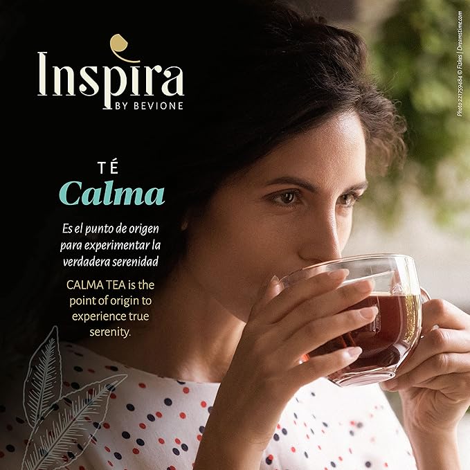 INSPIRA by BEVIONE Loose Leaf Tea – Calming Tea with Pu-erh Turmeric Ginger Lemongrass Herbal Tea for Relaxation Stress-Relief Mood and Sleep - Te Calma by Julio Bevione