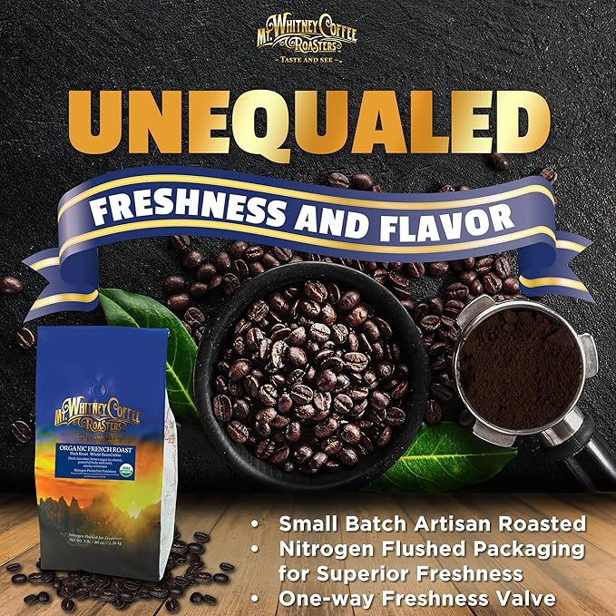 Mt. Whitney Organic French Roast Dark Roast Low Acid Coffee (Whole Bean 5 Lb)