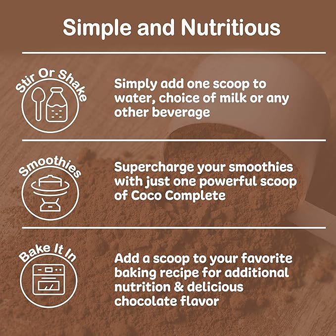 Coco Complete by New Vitality – Immune System and Boosting Superfood Powder Supplement Energy Support Sugar Free Real Cocoa Powder &amp Green Tea Extract Chocolate Flavor 30 Servings