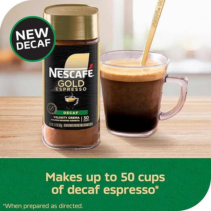 NESCAFÉ Gold Decaf Espresso Instant Coffee3.17 oz(Pack of 2)