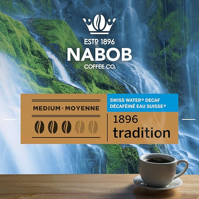 Nabob 1896 Tradition Ground Decaffeinated Coffee 300g/10.6 oz. (Pack of 6) {Imported from Canada}