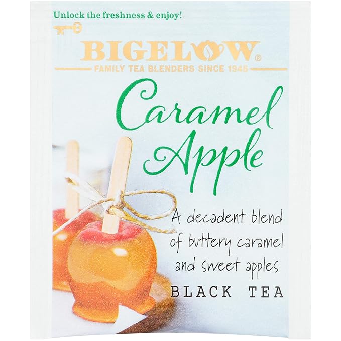 Bigelow Caramel Apple Black Tea Bags 18 Teabags (Pack of 6) Caffeinated Black Tea 108 Tea Bags Total