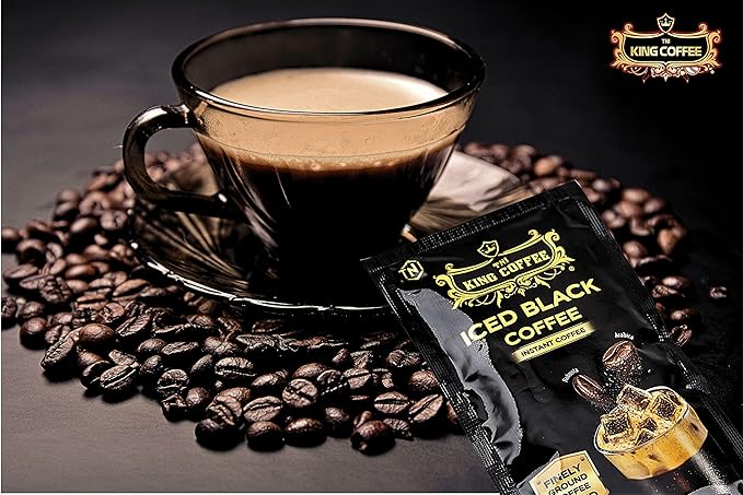 King Coffee Iced Black Instant Coffee - Finely Ground Robusta and Arabica Blend from Vietnam | 10 Sachets (0.56 oz/16g each) | 5.6 oz (Pack of 3)