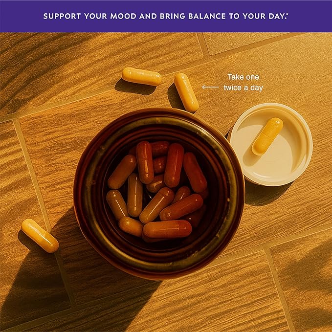 Saffron Supplement | Stress Management Herbal Mood Support Long-Term Memory for Women &amp Men. (60 Count (Pack of 1) Saffron + Ashwagandha)