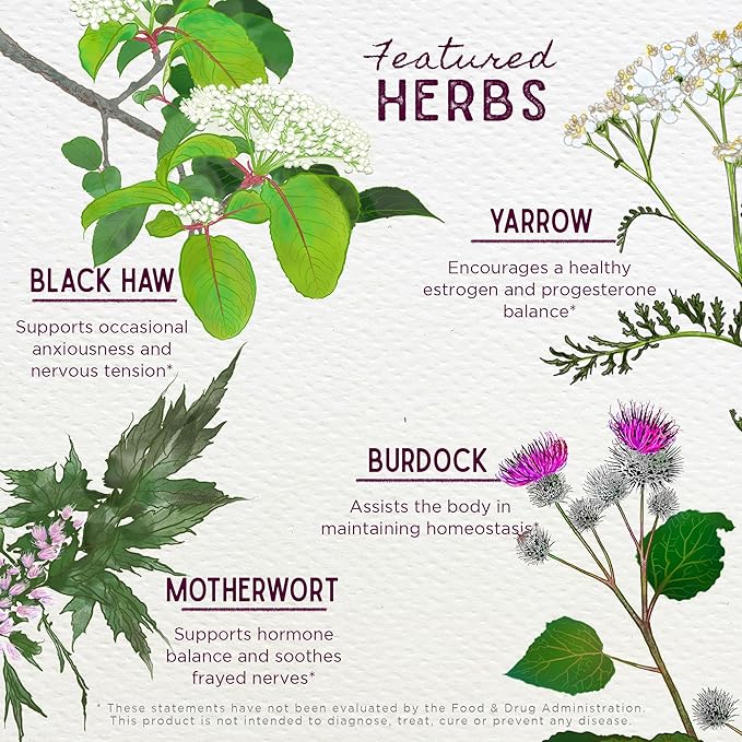 WishGarden Herbs ReBalance After Birth Hormonal - Plant-Based Herbal Supplement with Vitex Berry &amp Motherwort Supports Healthy Postpartum Hormone Levels and Postnatal Hormone Balance 4oz