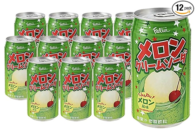 Felice Melon Cream Soda Extremely Popular in Japan - 11.83 Fl Oz | Pack of 12