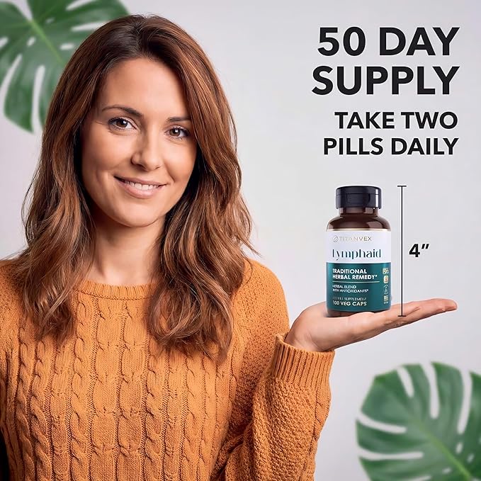 Lymphaid Lymphatic Drainage Supplement – 100 Count Vegan Capsules Herbal Blend Immune Support -Supplement Promotes Lymphatic Wellbeing Antioxidant Support Respiratory and Urinary Wellbeing