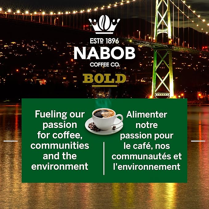 NABOB Full City Dark Ground Coffee 915g/32.27 Ounces Pack of 6 {Imported from Canada}
