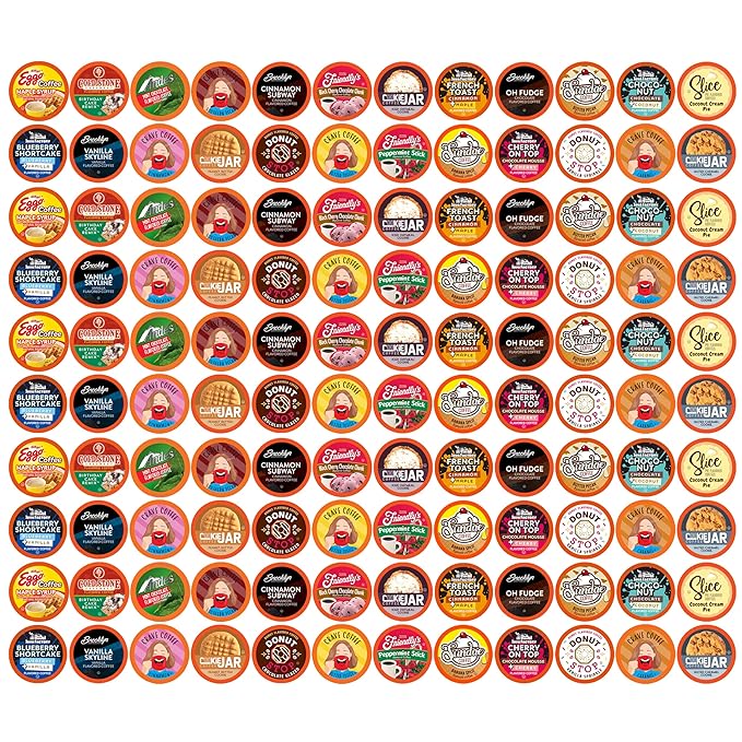 Coffee Pod Variety Packs Super Flavored Sampler Assorted Compatible with 2.0 K-Cup Brewers Variety Pack 120 Count (Pack of 1)