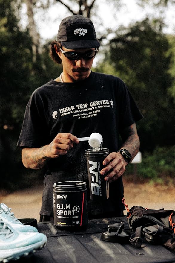 BARE PERFORMANCE NUTRITION G.1.M Sport+ Endurance Pre-Workout – Lemon Lime | 25 Servings | 20g Carbs 350mg Sodium 150mg Caffeine | Electrolytes Nootropics &amp Cluster Dextrin® for Energy &amp Fo