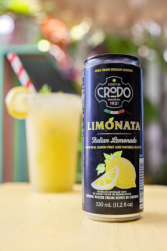 Fonti Di Crodo Limonata Italian Sparkling Lemonade 11.2 Oz. Cans (Pack of 24)