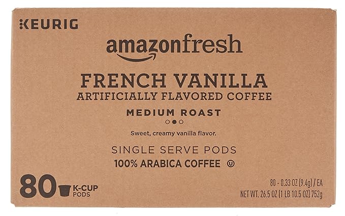 AmazonFresh 80 Ct. K-Cups French Vanilla Flavored Medium Roast Keurig K-Cup Brewer Compatible