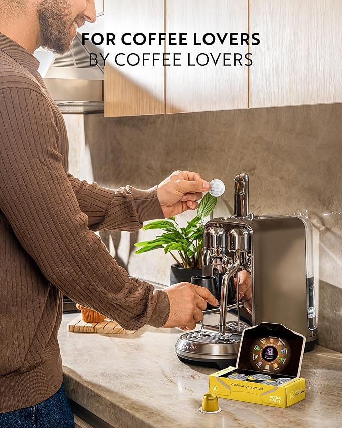 ROSSO CAFFÈ 120 Espresso Coffee Pods for Nespresso Original Machines - Value Pack of Premium Flavored Capsules 3 Rich and Balanced Desert Coffees (Vanilla Crème Brulee Caramel)