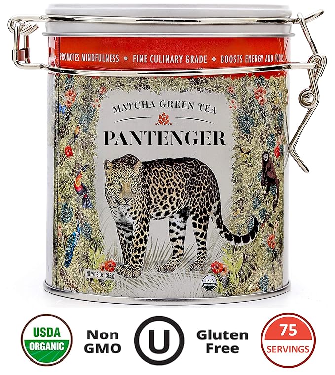 Pantenger Organic Matcha Green Tea Powder | 3 OZ - 70 Servings | Authentic Japanese Matcha Powder | Premium First Harvest | Latte &amp Smoothie Grade.