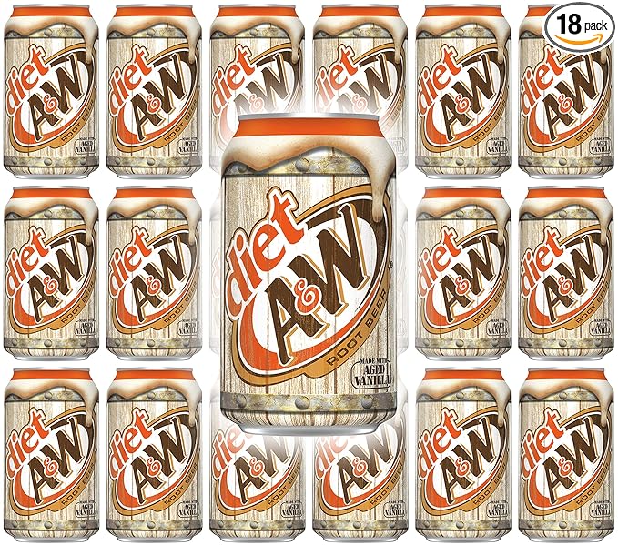 A&ampW Diet Root Beer 12 Fl Oz Can (Pack of 18 Total of 216 Fl Oz)