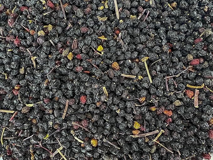 Elderberries – 1lb (Real Wild Harvest) | 100% USDA Certified Organic | Bulk Black Dried Elderberry | for Making Elder Syrup Gummies Tea - Raw Vegan Sambucus Nigra