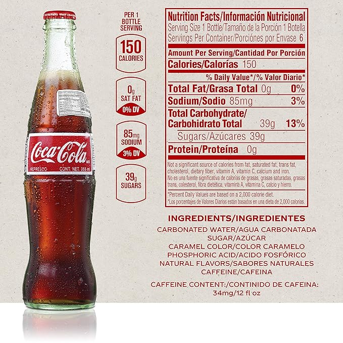 Mexican Coke Fiesta Pack 12 fl oz Glass Bottles 12 Pack