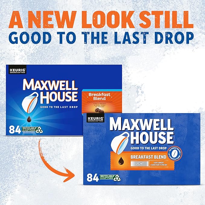 Maxwell House Breakfast Blend Mild Roast K-Cup Coffee Pods Box 84 Count (Pack of 2)